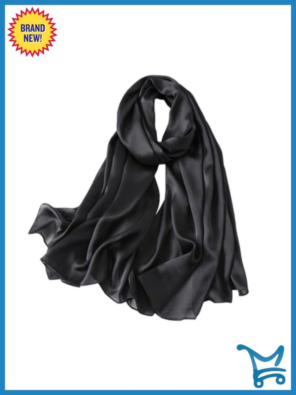 100% Silk Long Oblong Scarf Shawl Wrap Gift Packed